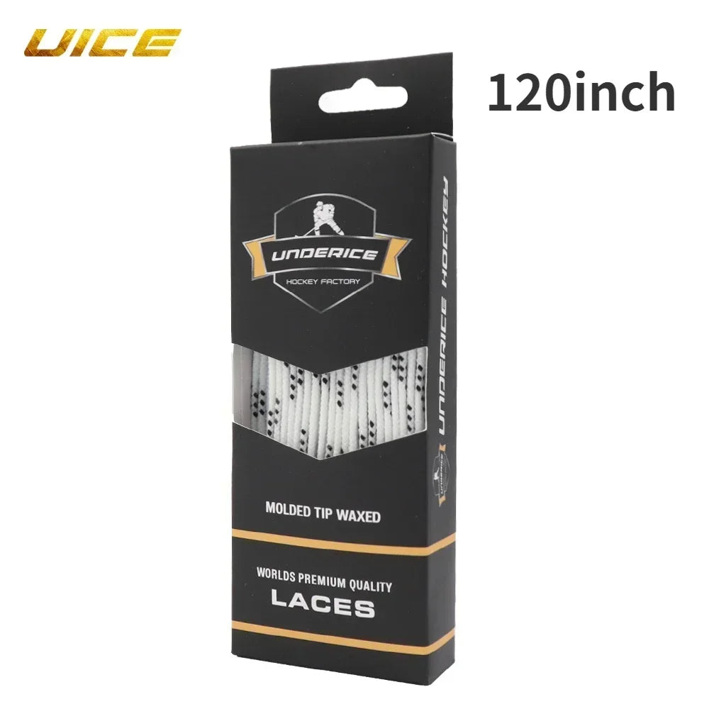 Ice Hockey Skate Laces 84-120inch Waxed Dual Layer Braid