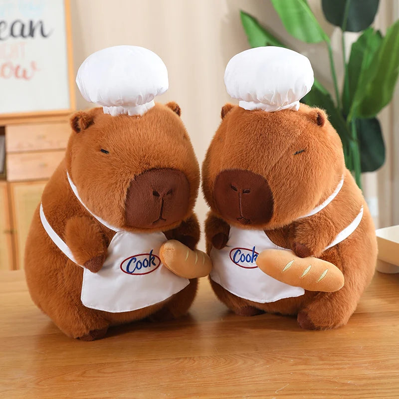 Chef Capybara Plush Doll Cute Capibara Soft Stuffed Animal