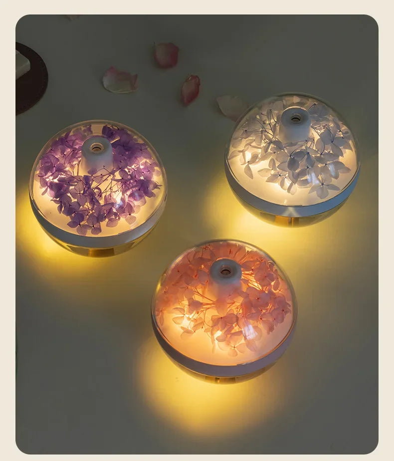 270ML USB Rechargeable Air Humidifier with LED Light and 800mAh Battery for Home Hydration and Relaxation