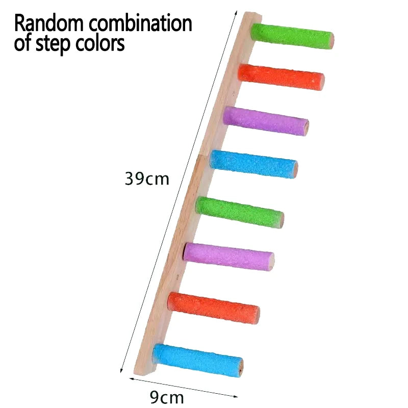 4/6/8 Step Bird Climbing Ladder Parrot Toy Ladder Bird Interaction Fun Climbing Toys Wooden Exercise Rack