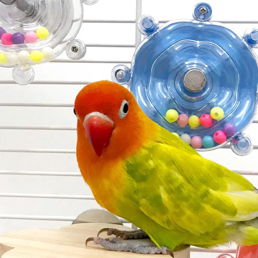Colorful Parrot Decompression Toy Rotating Help Pets Energy Toy Safe Of Made Wheel Release Bite Materials Animal Toys