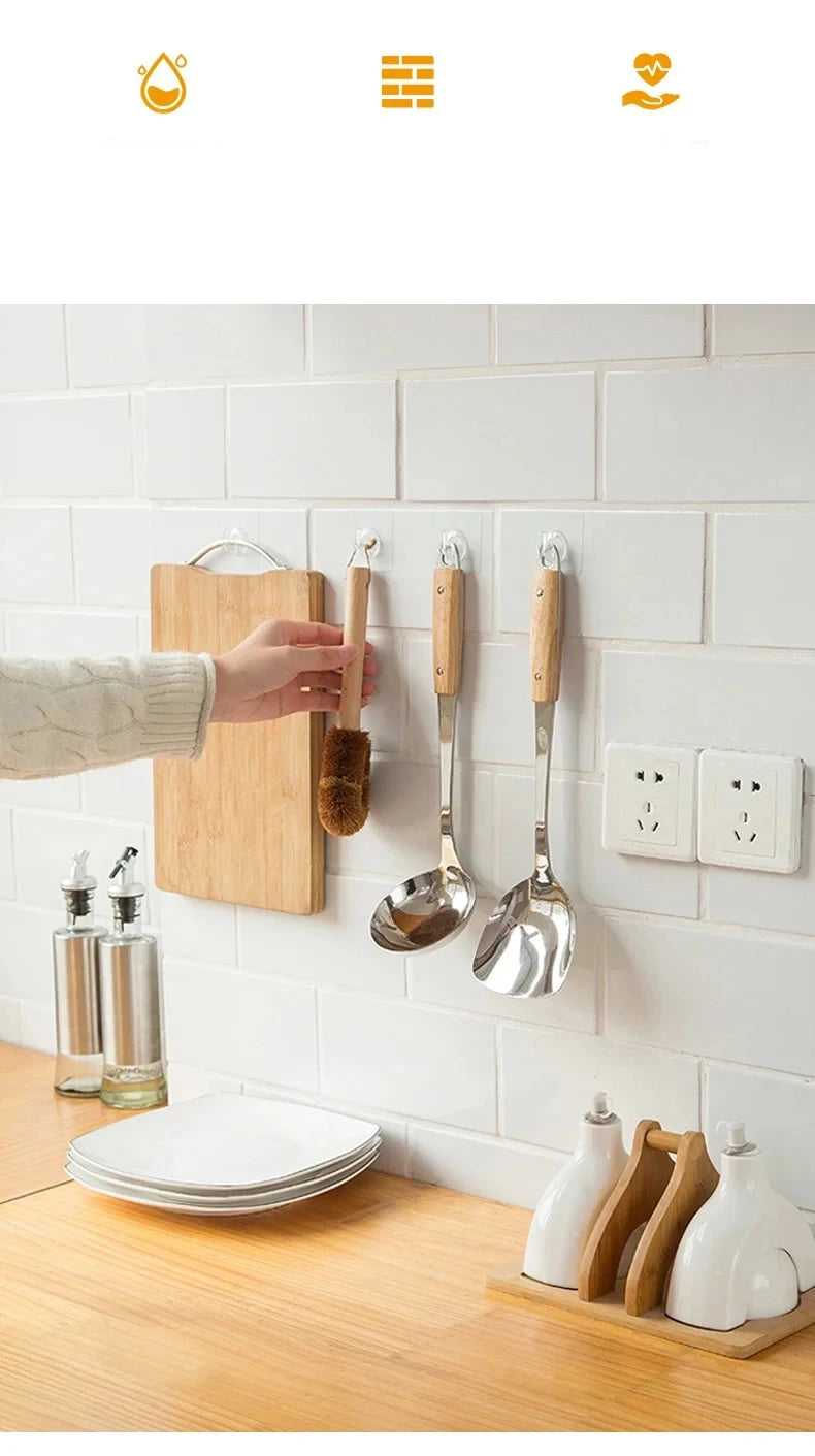 5/10/20Pcs Self-Adhesive Transparent Wall Hooks for Kitchen Bathroom Towel Key Rack