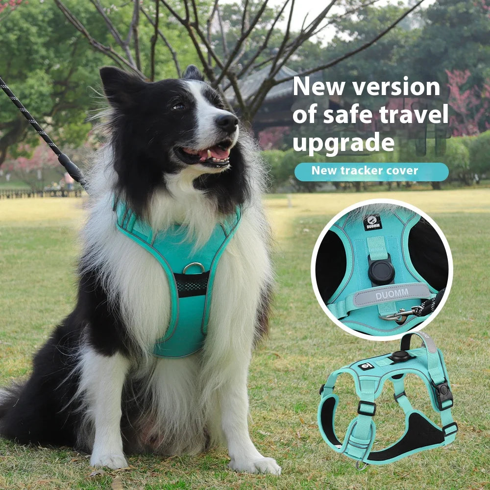Anti Pull Dog Harness for Large Medium Dogs Reflective Escape Proof Tracker Chest Strap Breathable Adjustable Pet Supplies