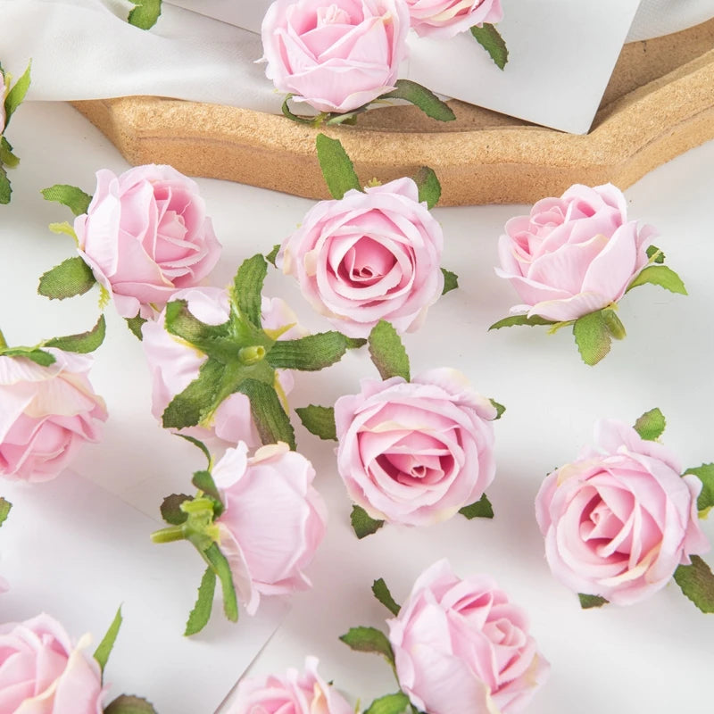 100PCS Silk Artificial Roses for DIY Home Decor Wedding Party Christmas Wreaths and Garden Arrangements