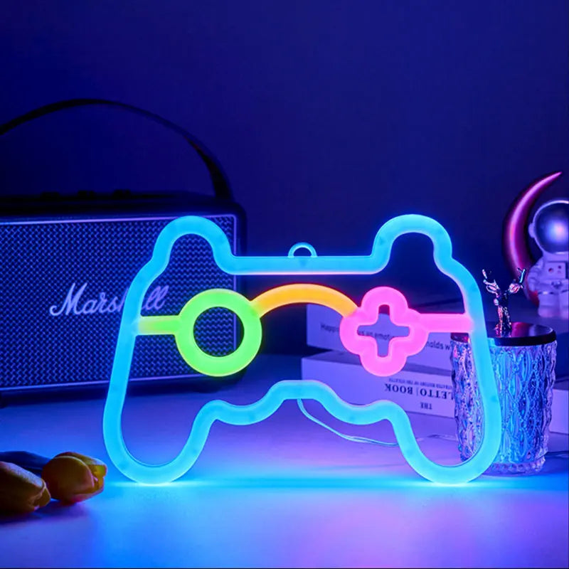 Gamer Neon Sign Lights USB Battery Powered Controller Lamp