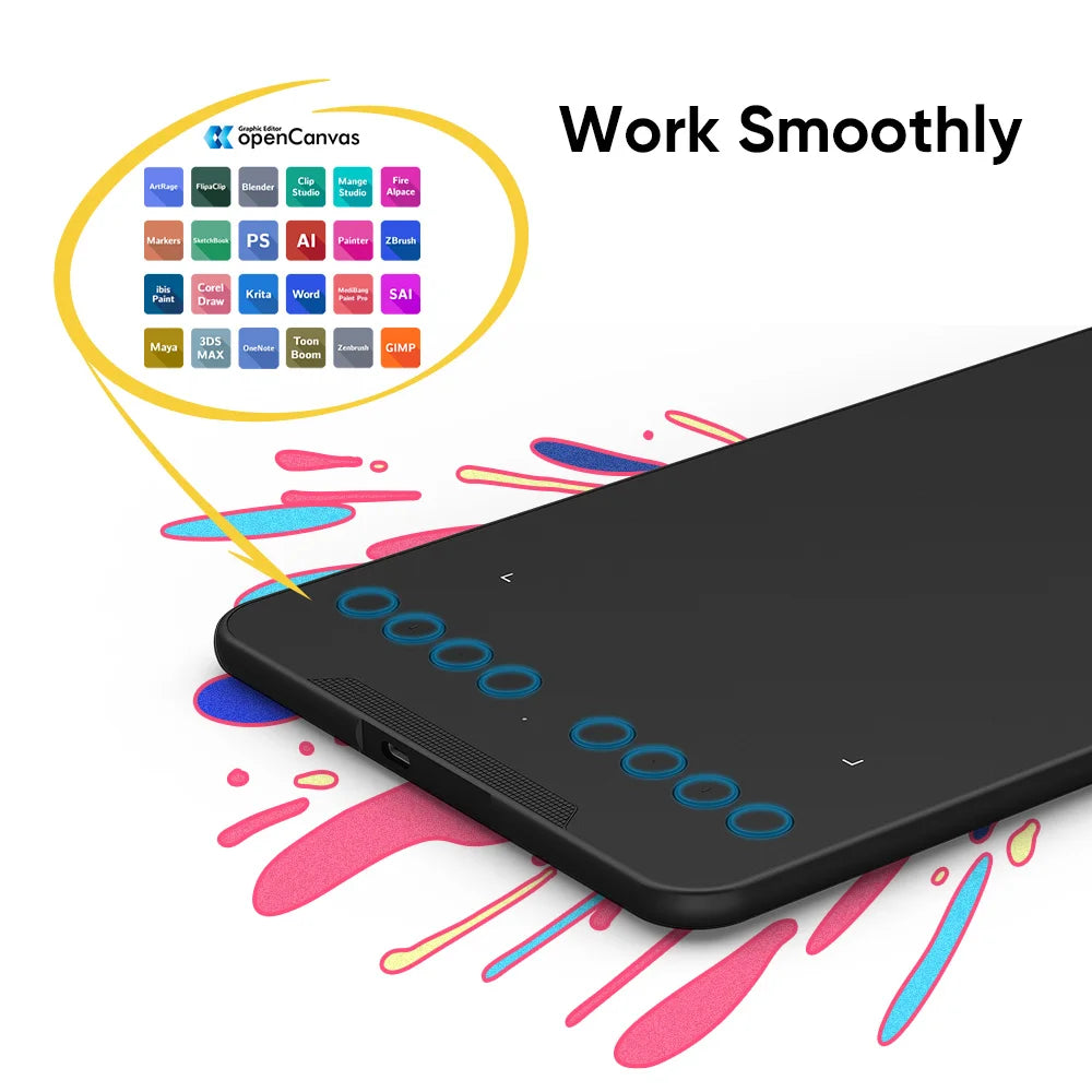 Drawing Tablet XPPen Pen Tablet Deco Mini7 V2 with Tilt Function 8 Keys 16384 Levels Graphics Tablet for Android Mac Windows