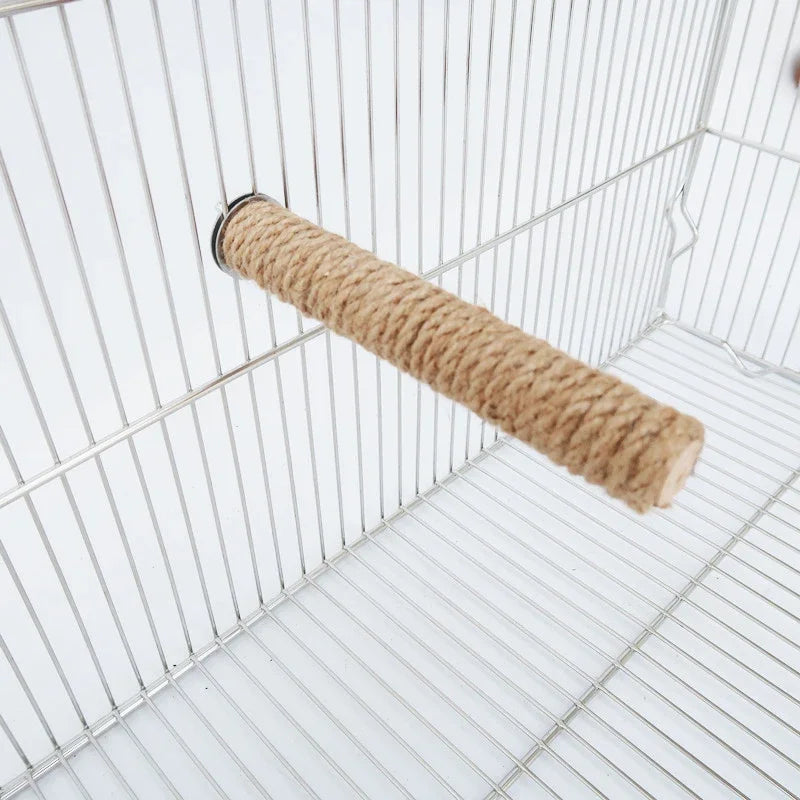 Natural Hemp Rope Bird Perch for Parrots - Handmade Chewable Perch Stand Eco-Friendly Cage Accessory for Parrots Pet Birds Toy