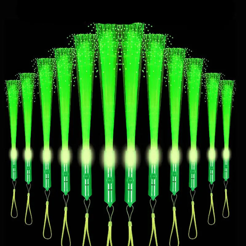 12 Pack LED Fiber Optic Wands Light Up Sticks with 3 Modes for Parties and Events
