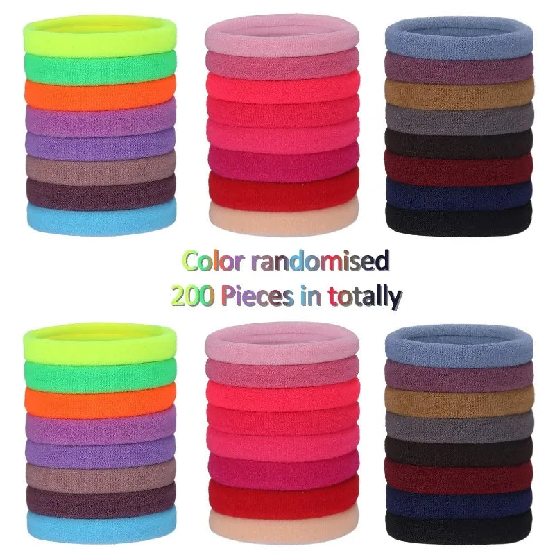 50/200pcs Thicken Girls Hair Bands Elastic Scrunchies Rubber Bands