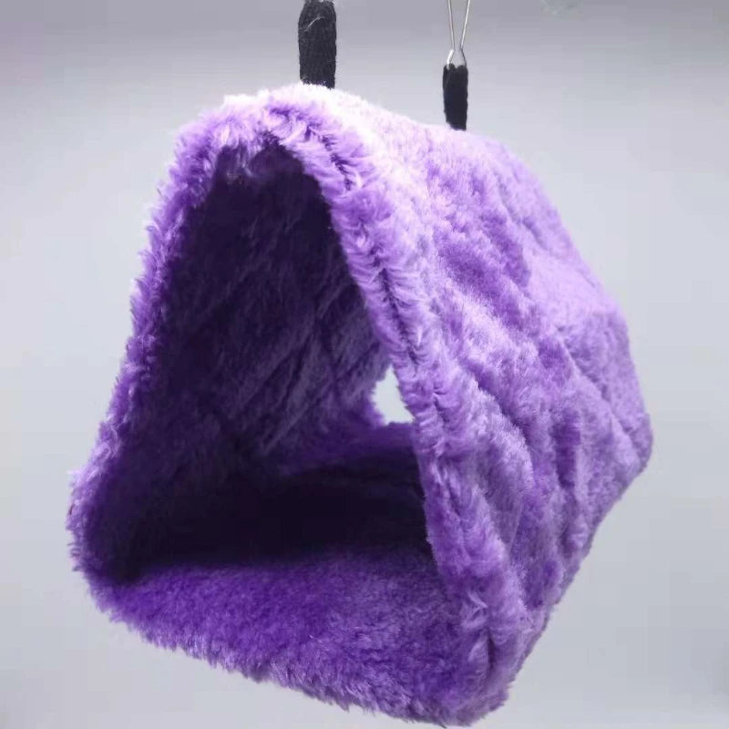Fashion Pet Bird Cages Warm Parrot Hammock Soft Plush Birds Nest Hut Tent Bed Hanging Cave for Sleeping and Hatching Shed House