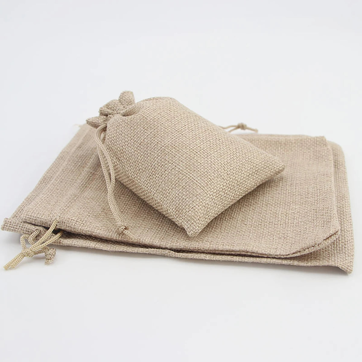 15-50 Cotton and Hemp Bundle Pocket Gift Bag for DIY Candy Packaging