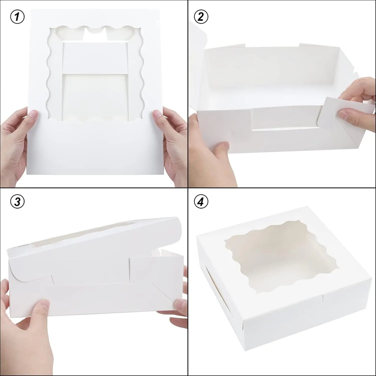 Multi Pack Window Cookie Boxes White Treat Boxes for Pastries Donuts and Chocolate Strawberries Ideal for Birthday Parties and Celebrations