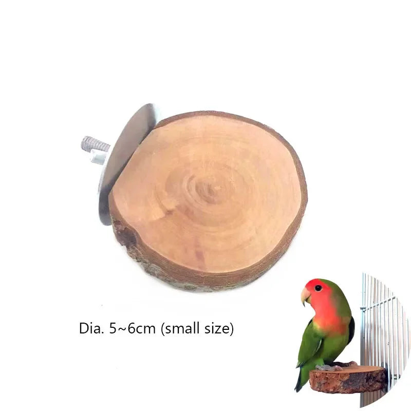 Natural Wood Pet Parrot Raw Wood Fork Tree Branch Stand Rack Squirrel Bird Hamster Branch Perches Chew Bite Toys Stick