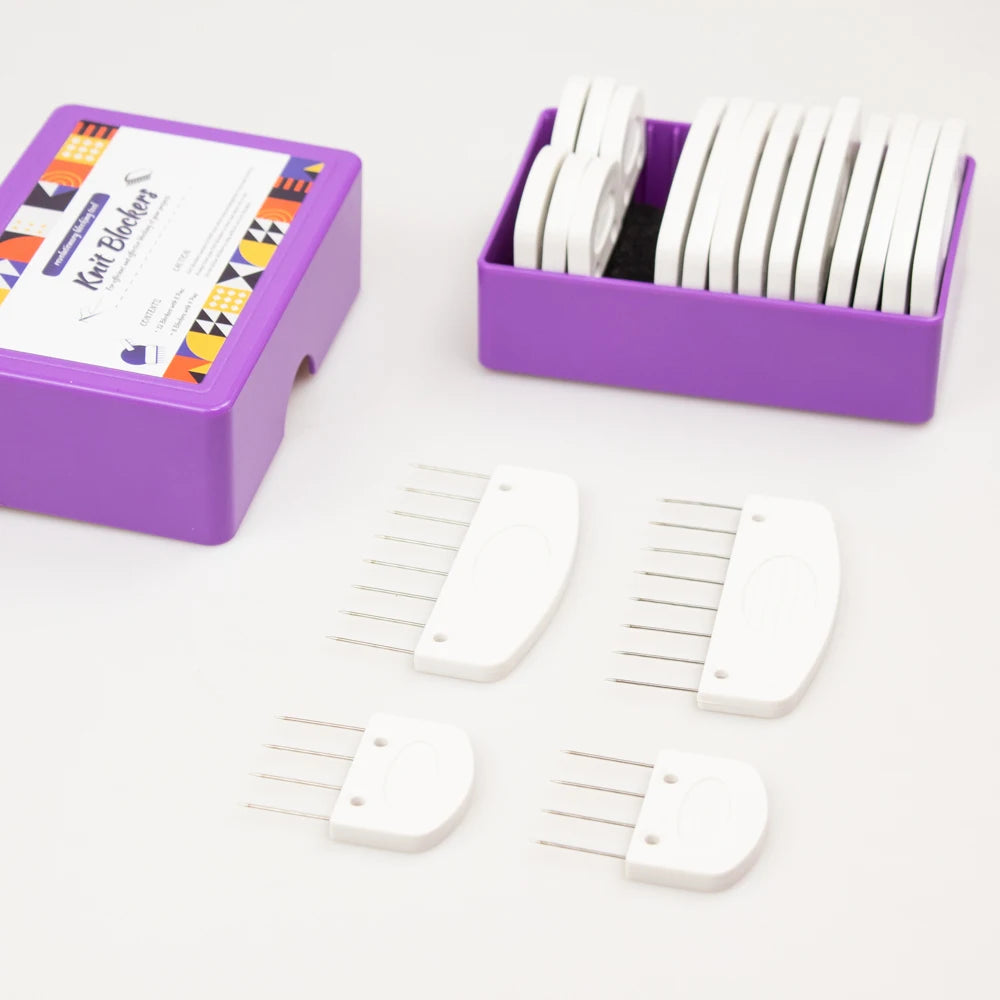 Knit Blockers Set 20 Pieces Stainless Steel Blocking Mats and Pins for DIY Knitting and Crocheting Projects