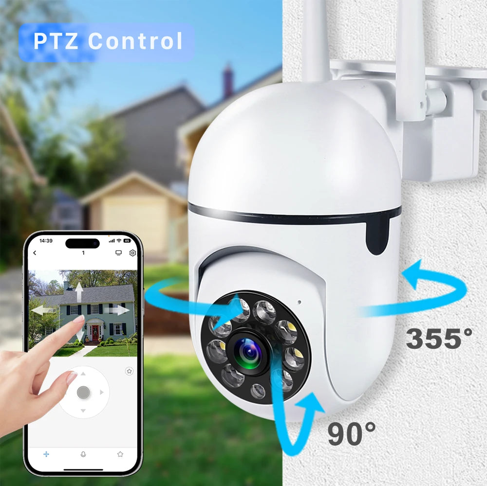 8MP Wireless Outdoor PTZ Security Camera with 4X Zoom AI Human Tracking Two-Way Audio HD Night Vision