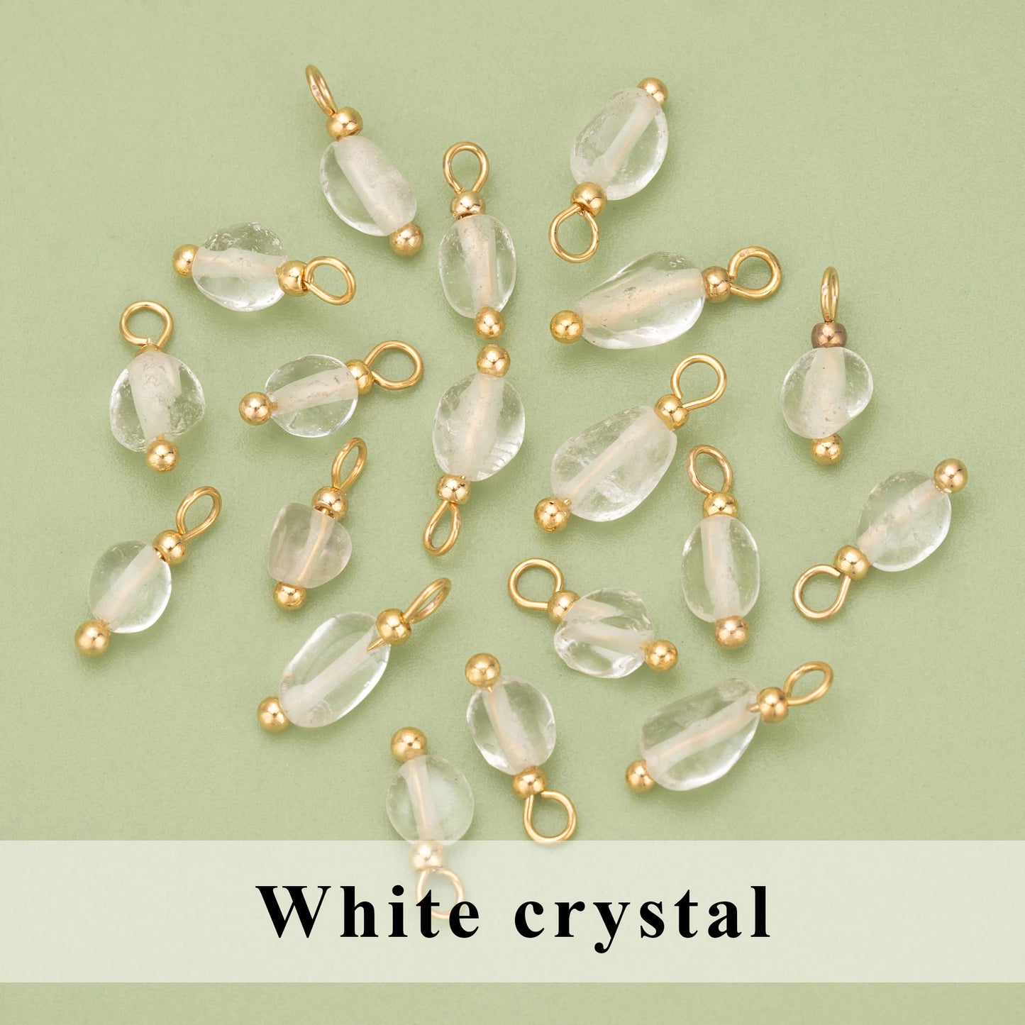 YEGUI C324S 20pcs Natural Stone Charms 18K Gold Plated