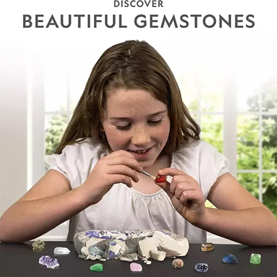National Geographic Dig and Discover Gem Stone Crystal Mining Kit for Kids Educational Toy Hands-On Learning Gift