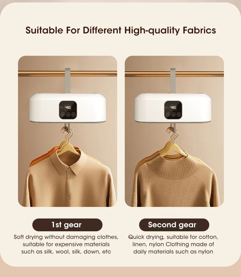 Secadora de ropa eléctrica multifuncional, portátil, compacta, plegable, con bolsa para secadora y ajuste de tiempo
