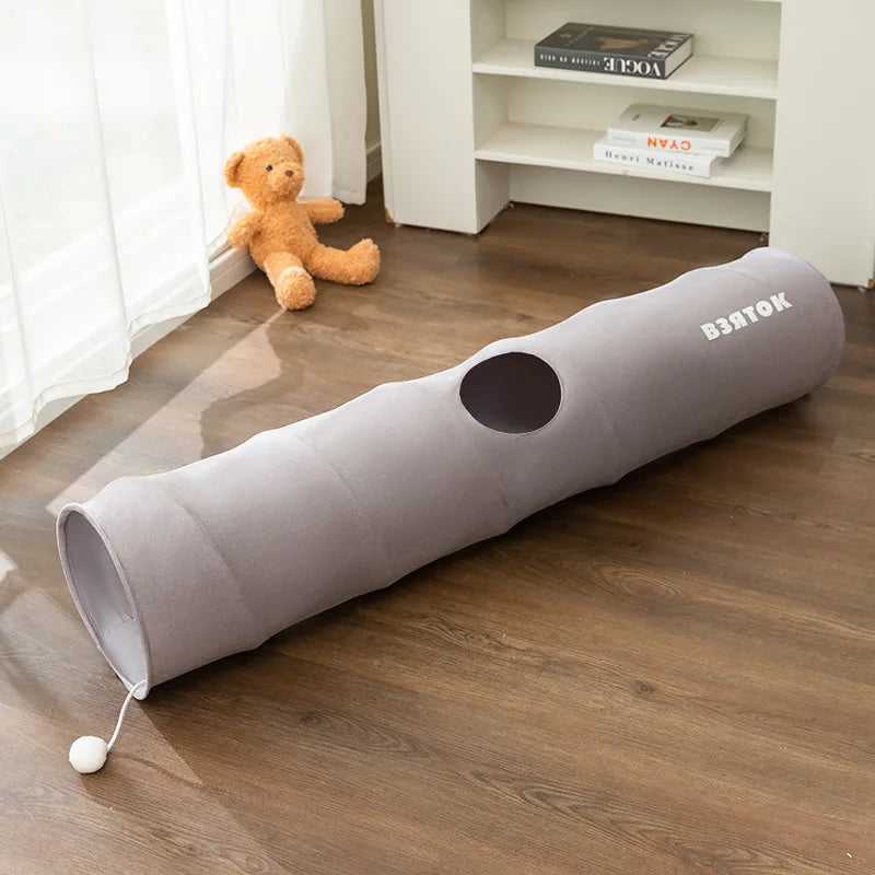 Cat play tunnel interactive toy hide seek tunnel Relieve boredom portable&collapsible easy to store tunnel for Straight tube 