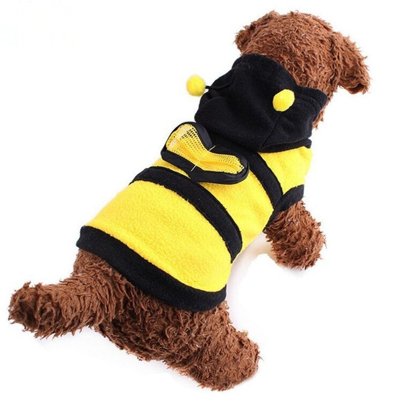 Bee Pet Puppy Coat Fleece Hoodie Costume for Dogs Cats