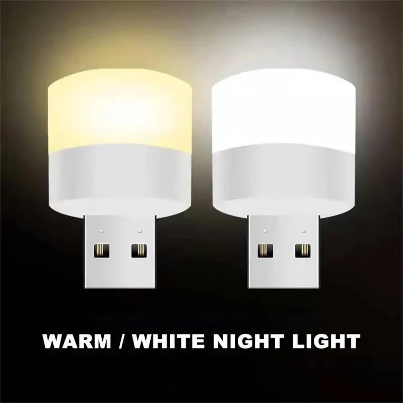 1-20Pcs Mini USB Night Light Warm White Eye Protection LED Lamp