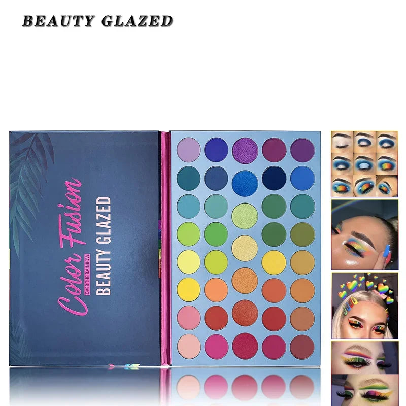 Beauty Glazed 39 Color Rainbow Eyeshadow Palette Long Lasting Neon Glitter Eye Makeup Cosmetics