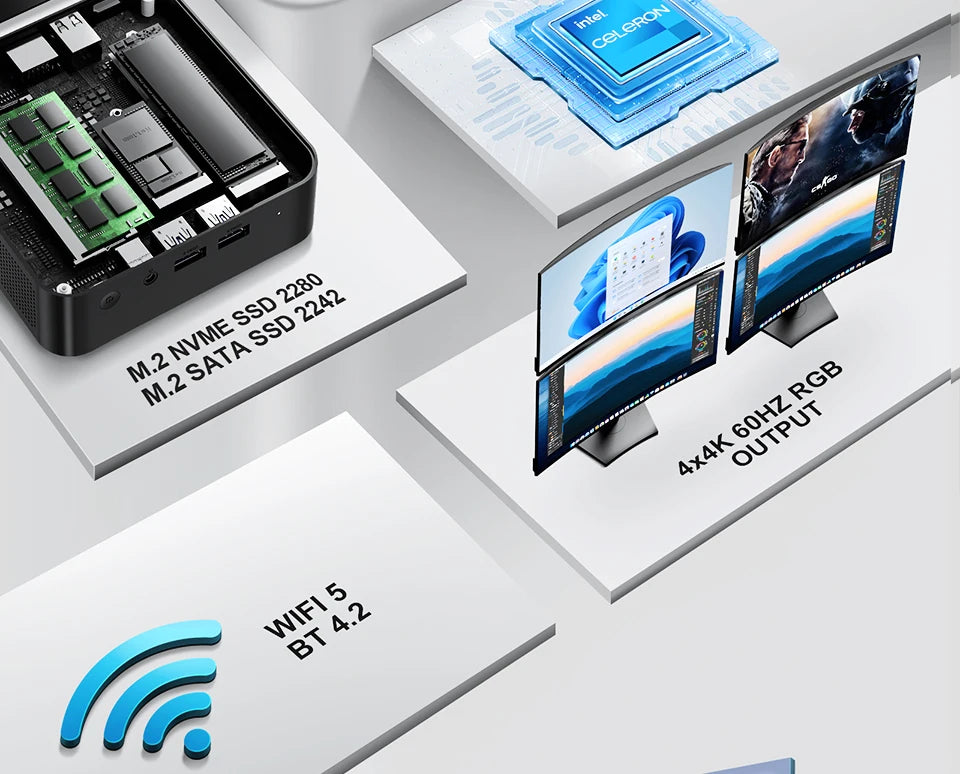 Chatreey T9 Mini PC Intel Alder Lake N100 4K 60Hz Dual SSD