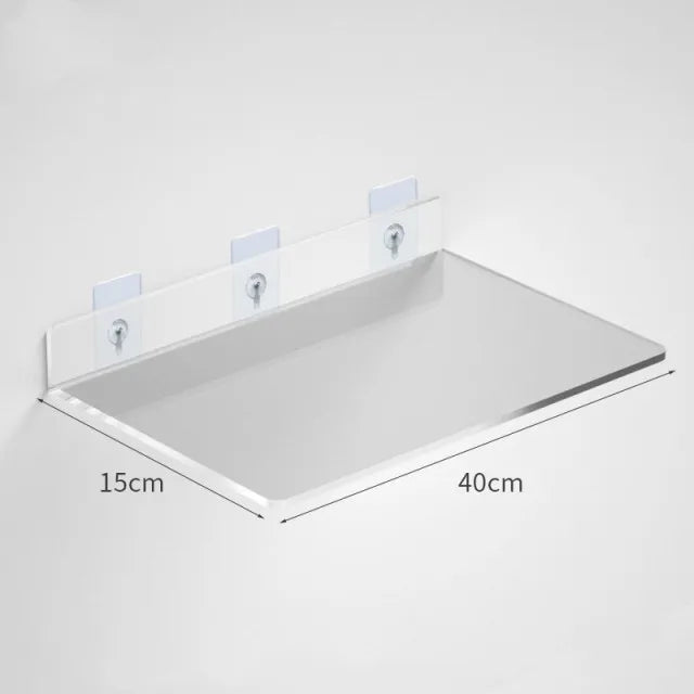 1pc Clear Acrylic Storage Rack Wall Mounted Shelf for Makeup, Books, and Organizing