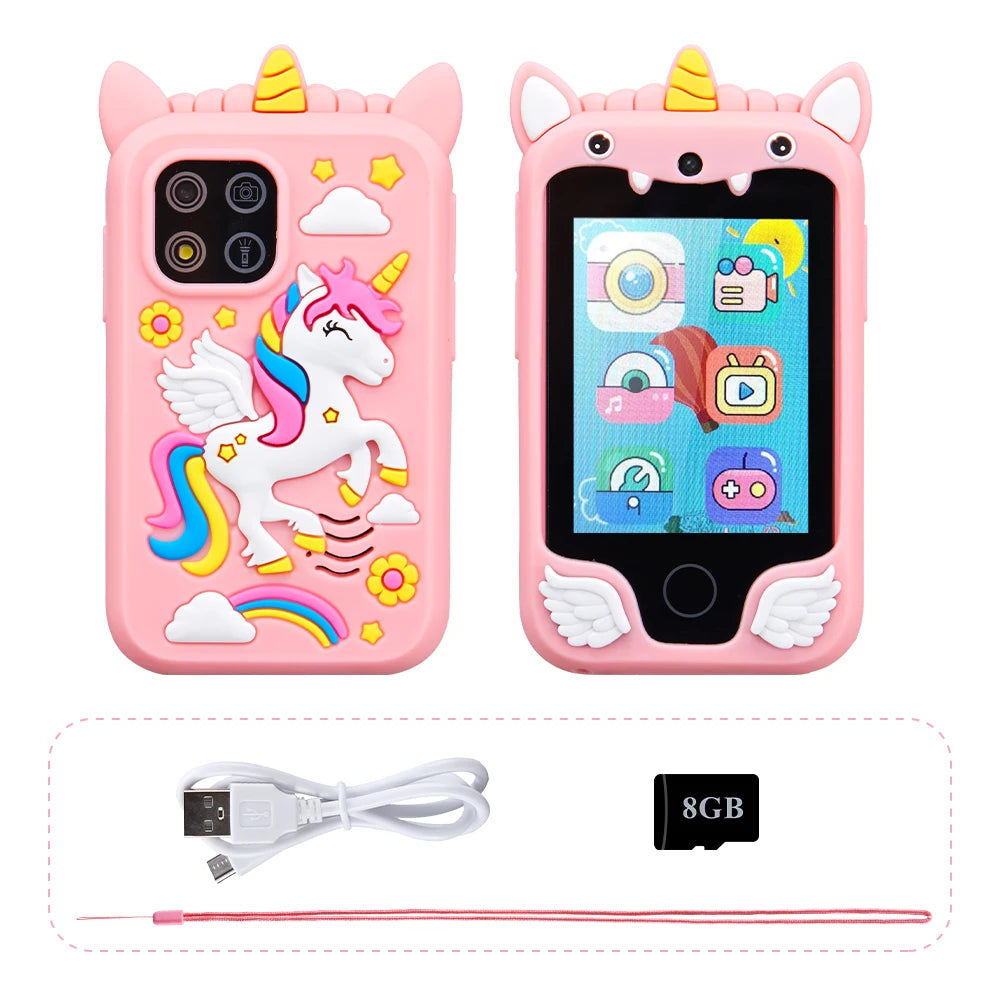 Kids Musical Cartoon Unicorn Smartphone Toy Touchscreen Educational Mobile for Boys and Girls Ages 3 to 8 Birthday and Christmas Gift