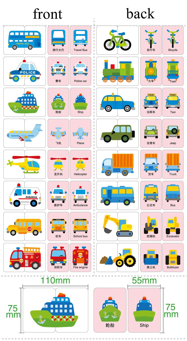 Baby Puzzle Montessori Educational Toys 3D Wooden Puzzles for Kids 2-4 Years