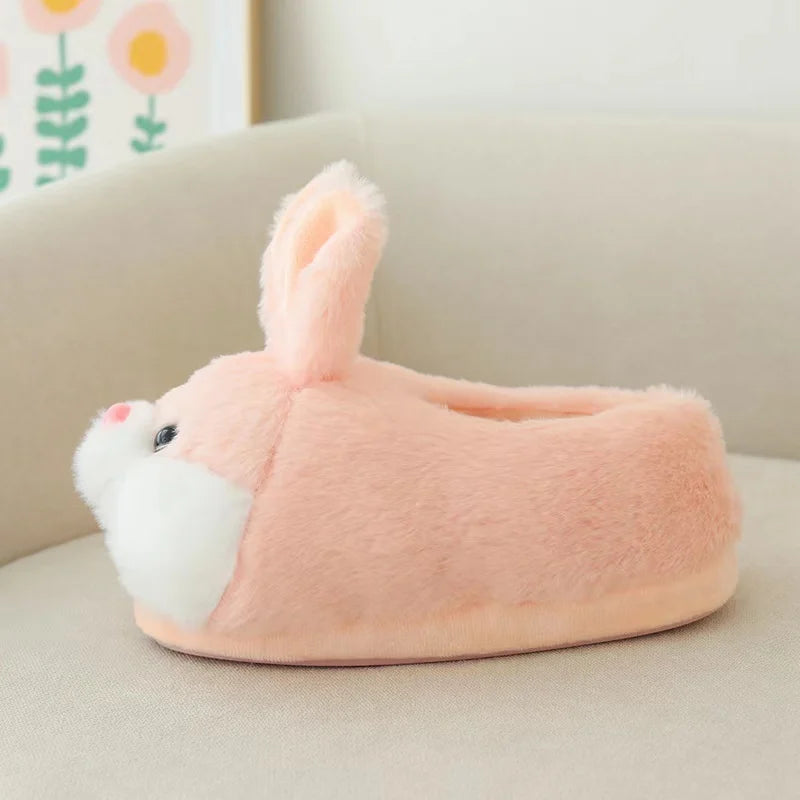 Cute Cartoon Rabbit Cotton Slippers Warm Non-slip Plush Shoes