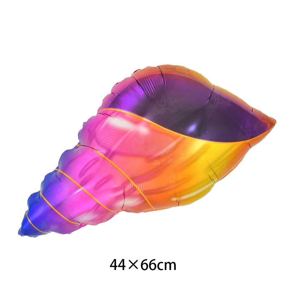 4th Birthday Sea Animal Decoration Blue Foil Balloon 32inch