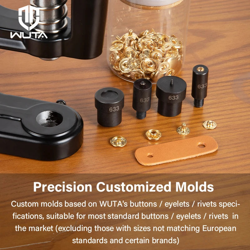 WUTA Manual Button Installation Tool for DIY Crafts Mute Punching Mushroom Rivets and Eyelets Hand Pressing Tool