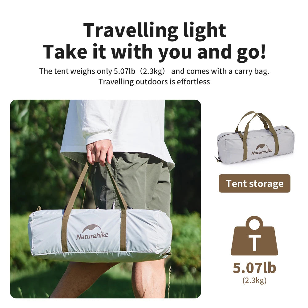 Naturehike Camping Tent 2-3 People Waterproof Ultralight UPF50+ Outdoor Shelter