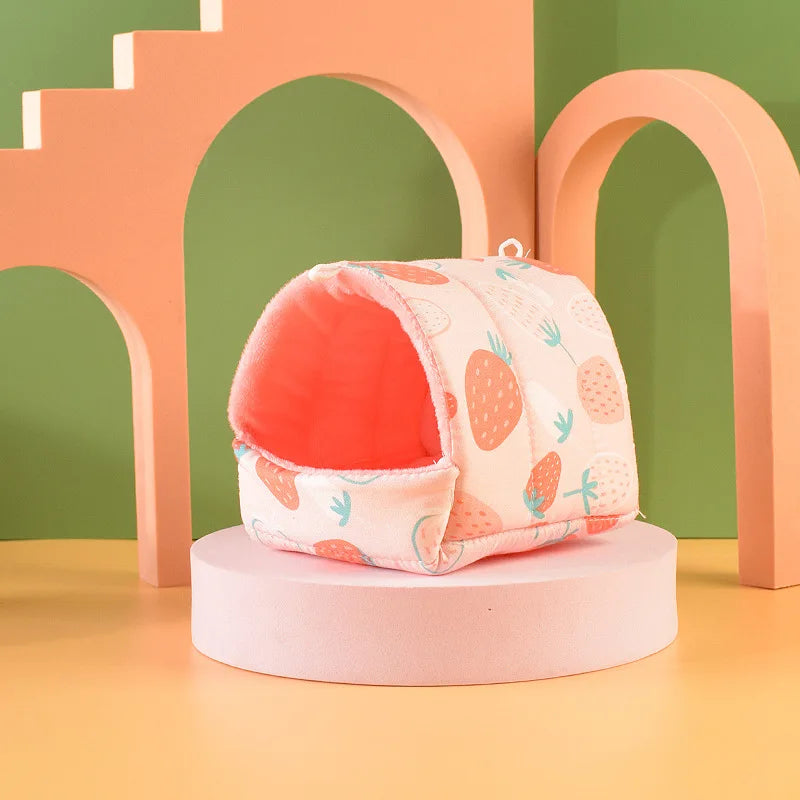 Cute Cartoon Bird parrot Mini Cage Guinea Pig Nest Small Animal Mice Rat Pet Sleeping Bed Hamster House Winter Warm Soft Mat