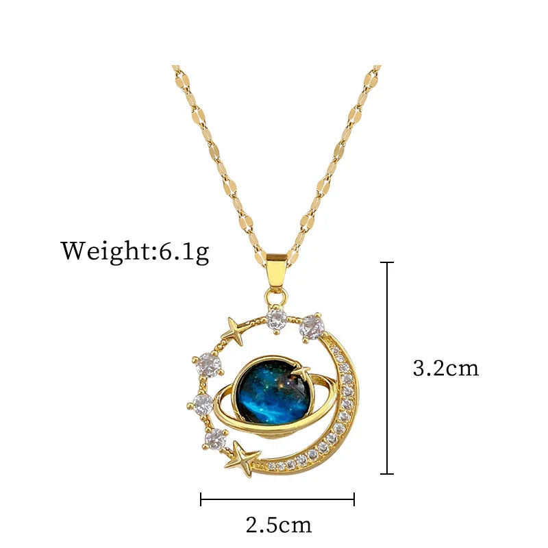 Light Luxury Titanium Steel Star Series Necklace for Women