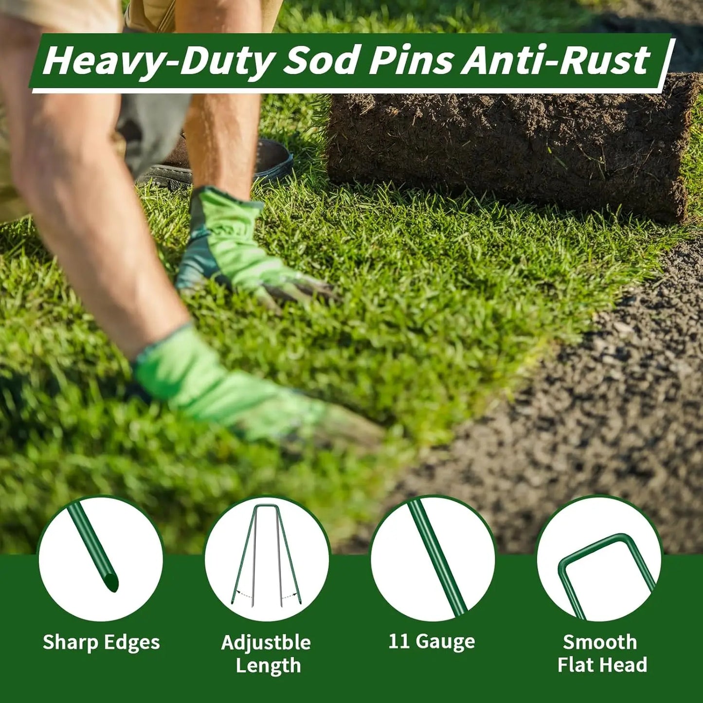 U Type Heavy Duty Garden Staples for Secure Lawn Barrier and Landscape Fabric Installation Galvanized Steel Sod Pins