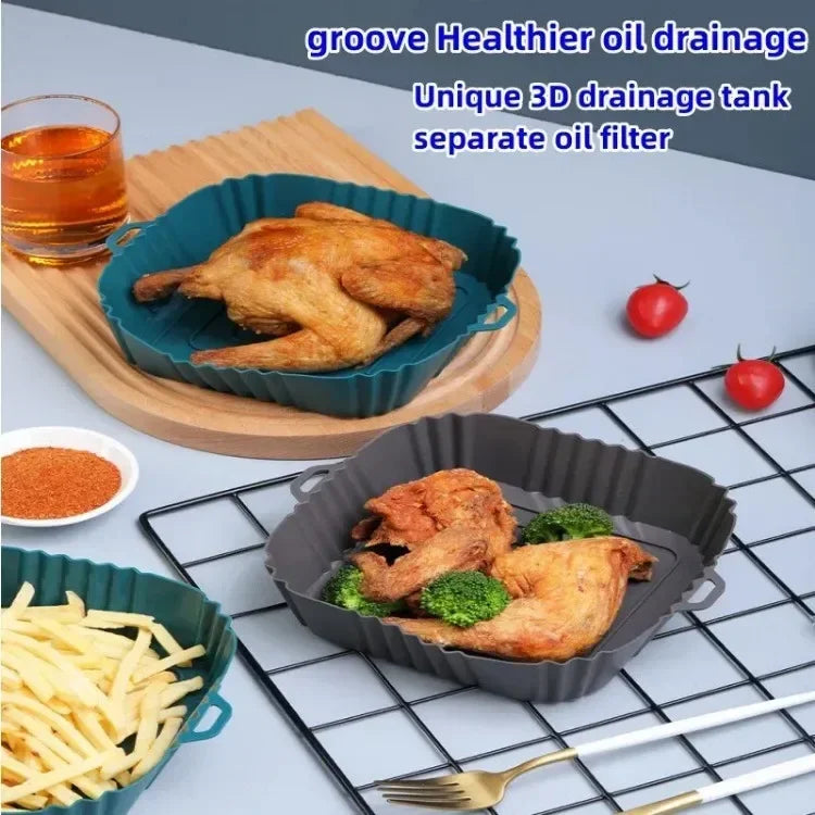 1PC Air Fryer Oven Baking Tray Silicone Mat for Healthy Cooking