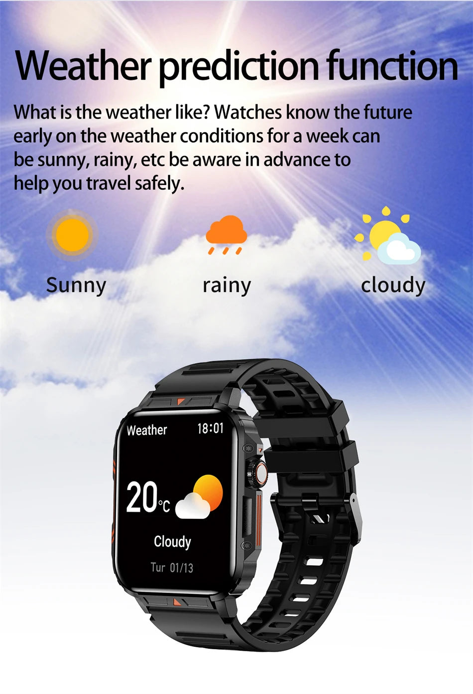 Military Outdoor GPS Sports Smart Watch Men 1.95 Inch Bluetooth Call Heart Rate Blood Oxygen for Android IOS