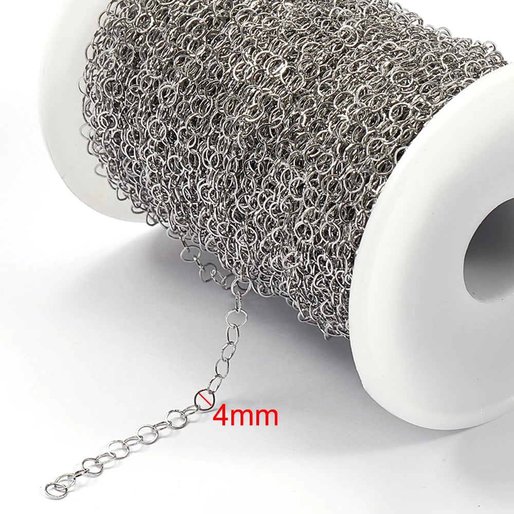 2Meters Stainless Steel Link Cable Gold Chains for DIY Jewelry