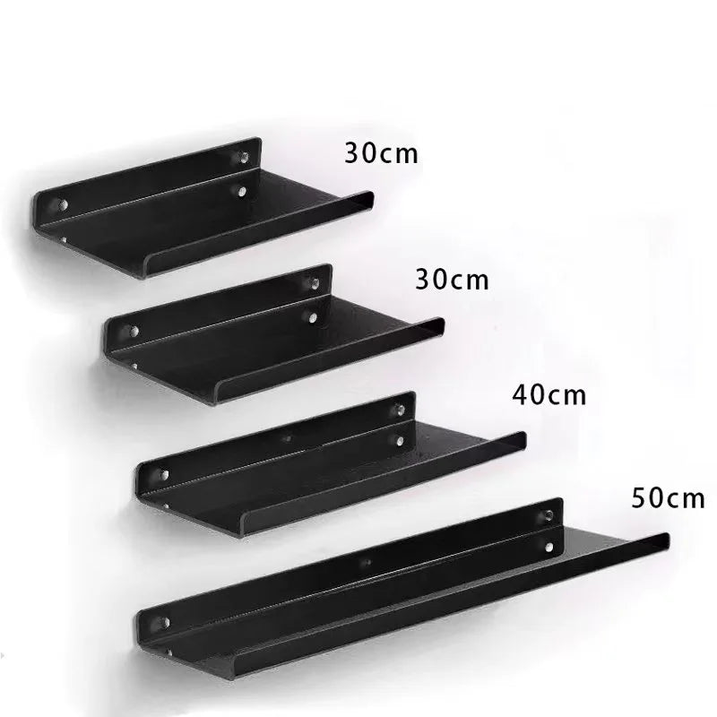 Colour Invisible Acrylic Floating Shelves Wall Mounted Bookshelf Storage Rack for Room and Bathroom