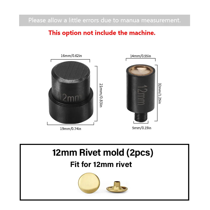 WUTA Manual Button Installation Tool for DIY Crafts Mute Punching Mushroom Rivets and Eyelets Hand Pressing Tool