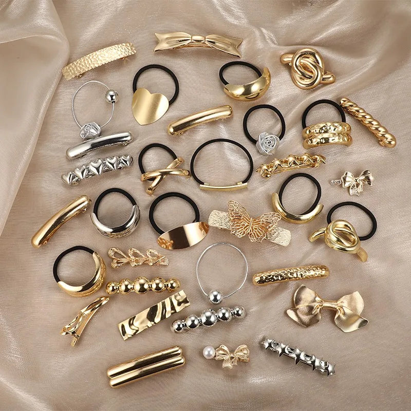 New Fashion Metal Irregular Double-Layer Hair Bands Ropes