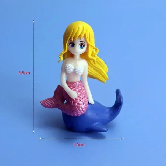 Aquarium Decoration Plastic Fish Tank Little Mermaid Ornament Miniature Figurines DIY Cake Decor Desk Craft Accessories