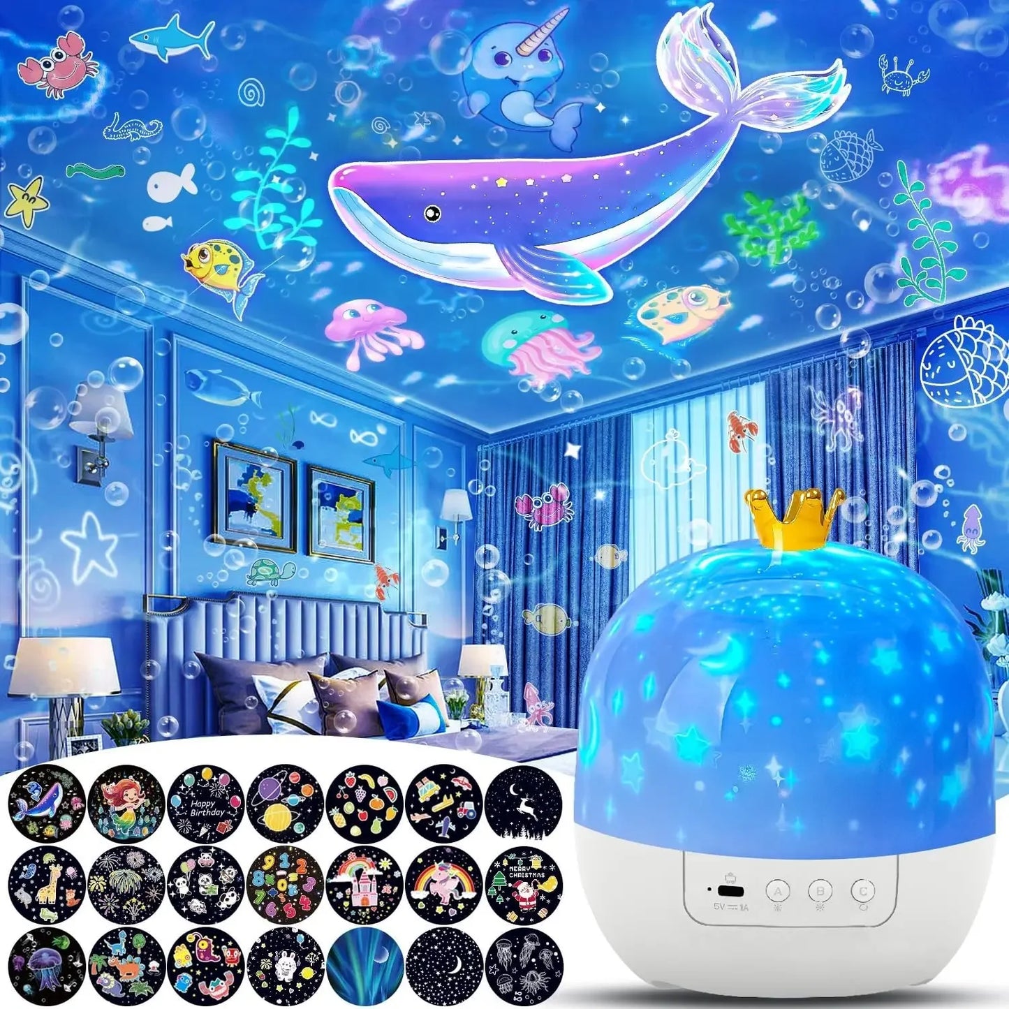 Galaxy Solar System Projector Nightlights 360 Rotating Kids Star Light Lamp