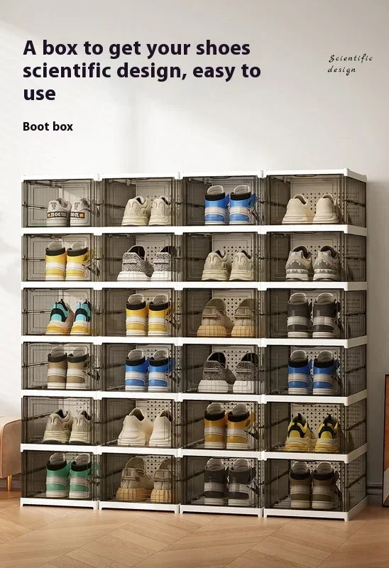 Dustproof 6 Layers Foldable Shoe Box Stackable Organizer