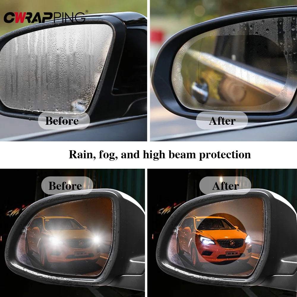 4PCS Car Rainproof Film Set Waterproof Anti-fog Stickers