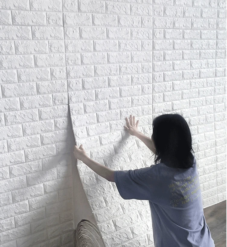 70cm*2m 3D Soft Foam Brick Wallpaper Roll Self Adhesive Decor