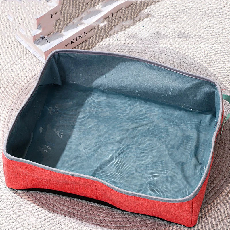 Semi Enclosed Cat Litter Box, Portable Waterproof Oxford Cloth