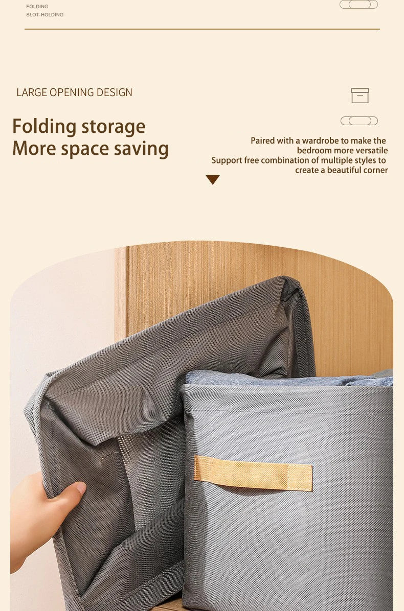 1pc Foldable Clothes and Miscellaneous Storage Box with Steel Frame